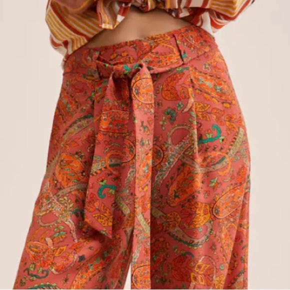 Mango Paisley Print Pants NWT - Picture 3 of 4